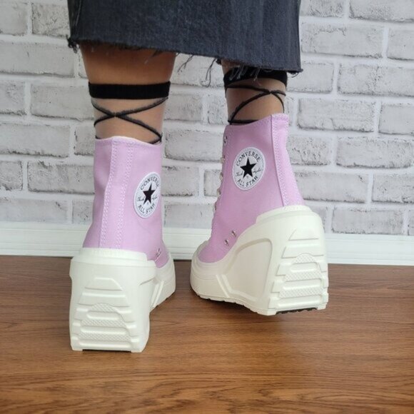 ❤️Converse Chuck 70 De Luxe Wedge Platform Hi Shoes 9.5 Liliac Sneaker A07584C - Picture 4 of 13